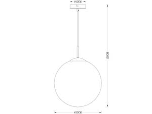 Kugel Pendelleuchte Rauchglas, Ø30cm Grau