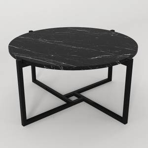 Couchtisch Noce in Marmoroptik Schwarz Schwarz - Holzwerkstoff - 73 x 36 x 73 cm