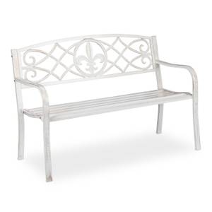 Banc de jardin en métal Marron - Blanc - Métal - 127 x 86 x 57 cm