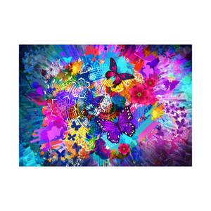 Puzzle Blumen und Schmetterlinge Papier - 23 x 4 x 33 cm