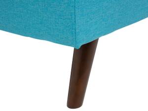 3-Sitzer Sofa RONNE Blau - Eiche Dunkel - Türkis