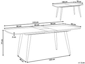 Esszimmertisch HAGA Braun - Holzwerkstoff - 90 x 77 x 180 cm