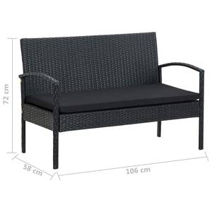 Garten-Sofa-Set Schwarz