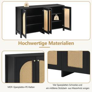 Sideboard Rattan Ⅲ Schwarz