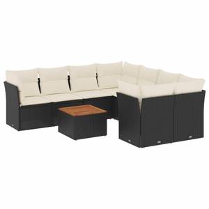 Gartensitzgruppe K4750(9-tlg) Schwarz - Massivholz - 69 x 62 x 62 cm