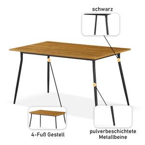 Esstisch LIOR 120x80cm 1,5cm Wildeiche Dekor - Tiefe: 120 cm