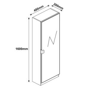 Schuhschrank Meura Weiß - Massivholz - 48 x 160 x 20 cm