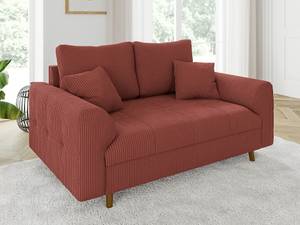 Sofa Neo 2-Sitzer Cord-Stoff Rubinrot