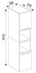 Hochschrank Badinos Weiß - Holzwerkstoff - 33 x 151 x 37 cm