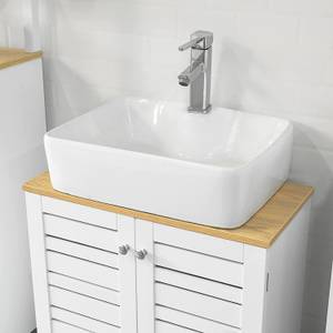 Meuble sous Vasque BZR40-W Blanc - Bois manufacturé - 60 x 59 x 30 cm