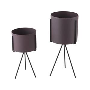 2 cache-pots rond en métal violet Mauve - Métal - 13 x 30 x 13 cm