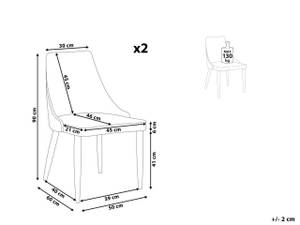 Esszimmerstuhl CAMINO 2er Set Grau - Textil - 50 x 90 x 60 cm