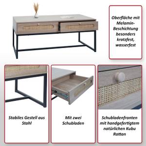 Couchtisch M41 Braun - Holzwerkstoff - Kunststoff - Holzart/Dekor - Holz teilmassiv - 107 x 45 x 51 cm