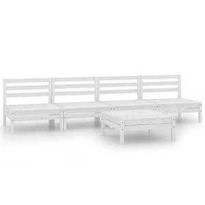 Salon de jardin Blanc - Bois massif - Bois/Imitation - 64 x 29 x 64 cm