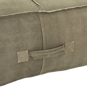 Pouf XXL 90x40x90 cm vert olive en lin Vert