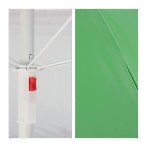 Parasol et abri de plage vert Vert - Argenté - Blanc - Métal - Matière plastique - Textile - 175 x 210 x 175 cm