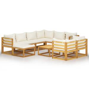 Garten-Lounge-Set (10-teilig) 3009697-23 Weiß - Massivholz - Holzart/Dekor - 68 x 29 x 68 cm