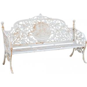 Banc de jardin Art Nouveau Blanc - Métal - 70 x 110 x 184 cm