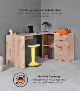 Eckschreibtisch mit Regal Der Produktive Eiche Dekor - 145 x 65 cm