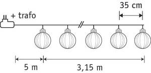 LED Party-Lichterkette Weiß - Kunststoff - 8 x 8 x 815 cm