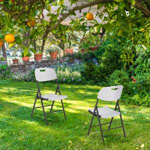 Klappstuhl für Garten im 2er Set Schwarz - Weiß