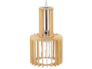 Lampe suspension NIARI Chêne clair - Translucide - Blanc