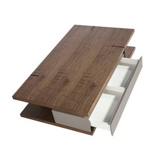 Table basse rectangulaire en Noyer Marron - Bois manufacturé - 140 x 35 x 80 cm