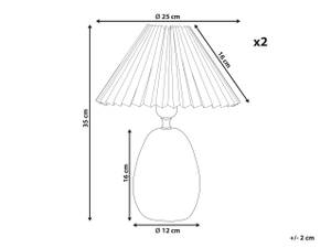 Lampe de table GENFEL Bleu - Doré - Blanc - Céramique - 25 x 35 x 25 cm