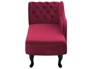 Chaise longue NIMES Noir - Rouge bourgogne - Rouge - Accoudoir monté à droite (vu de face) - Angle à gauche (vu de face) - Textile