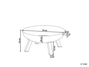 Feuerstelle für Holz SEMPU Schwarz - Metall - 76 x 35 x 76 cm