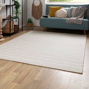 Handwebteppich Habo Schmale Streifen Beige - 200 x 200 cm