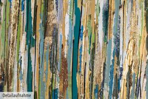 Bild gemalt Das Flüstern der Trauerweide Grün - Massivholz - Textil - 80 x 80 x 4 cm