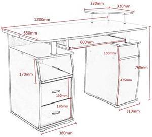 Bureau Informatique HW49511 Blanc