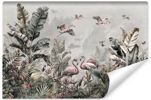 Fototapete FLAMINGOS Pflanzen Vintage 520 x 318 x 318 cm