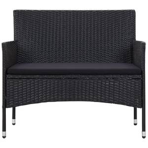 Garten-Lounge-Set (4-teilig) 3002315 Schwarz - Metall - Polyrattan - 40 x 36 x 60 cm