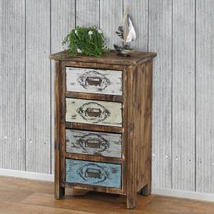 Commode Cadiz Marron - En partie en bois massif - 48 x 79 x 33 cm