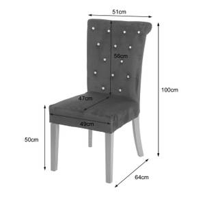 Chaise salle à manger D22 (lot de 2) Noir - Doré