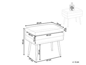 Hocker ODESSA Burgunderrot - Gold - Rot