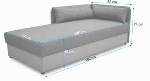 Einzelbett Dallas Grau - Holzwerkstoff - 82 x 74 x 182 cm