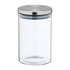 Vorratsgläser 4er Set je 750 ml Silber - Glas - Metall - Kunststoff - 10 x 14 x 10 cm