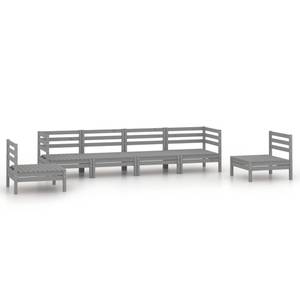 Salon de jardin Gris - Bois massif - Bois/Imitation - 64 x 63 x 64 cm