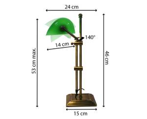 Tischleuchte Bankerslamp Jack Green Grün - Metall - 23 x 53 x 24 cm