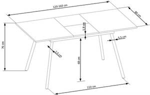 Table à manger Albon Marron - Bois manufacturé - 160 x 76 x 80 cm