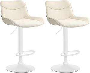 Barhocker Vonore 2er Set Creme - Weiß