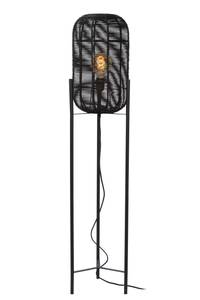 Stehlampe HERMINE Schwarz - Metall - Rattan - 30 x 125 x 30 cm
