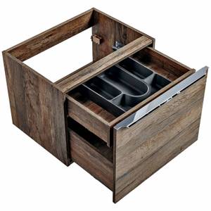 Bad-Unterschrank mit 2 Waschbecken 40cm Braun - Holzwerkstoff - 161 x 64 x 46 cm