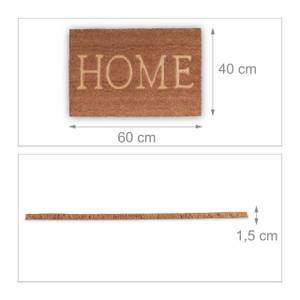 Fußmatte Home Braun - Naturfaser - Kunststoff - 60 x 2 x 40 cm