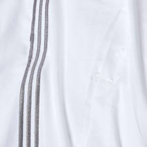 Weißes Bettwäsche-Set mit Rand Grau - Textil - 260 x 1 x 220 cm