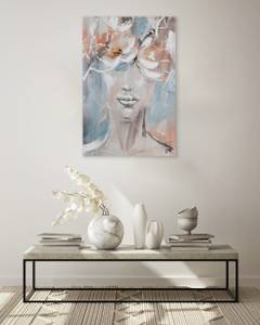 Tableau Summer Fairy Tale Bleu - Blanc - Bois massif - Textile - 60 x 90 x 4 cm