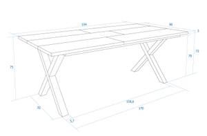 Esstisch Tetrix Pinie Beige Dekor